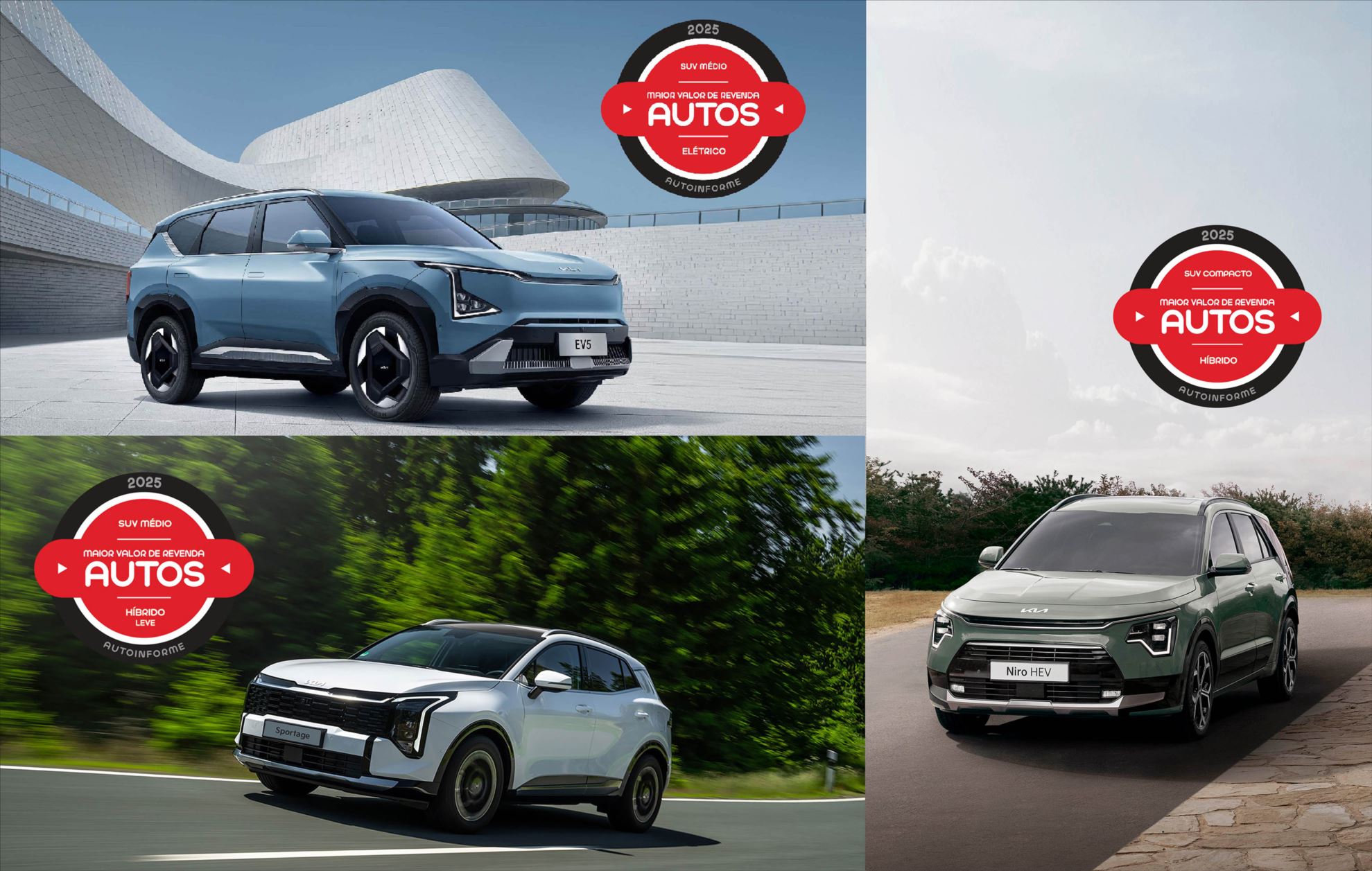 EV5, Sportage e Niro têm menor desvalorização em 2025