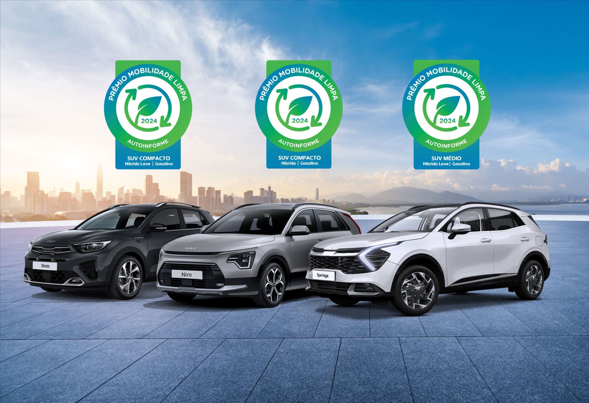 Niro, Sportage e Stonic poluem menos em suas categorias